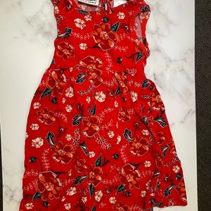 Red floral toddler dress